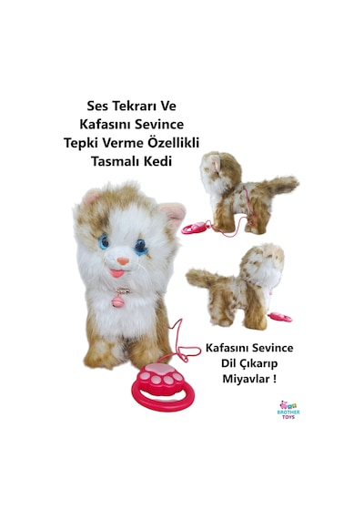 Ses Tekrarlayan Kafasını Sevince Tepki Veren Yürüyen Havlayan Tasmalı Kuyruğunu Sallayan Oyuncak Kedi Köpek 25 Cm. Kahverengi Ses Tekrarlayan Kafasını Sevince Tepki Veren Yürüyen Havlayan Tasmalı Kuyruğunu Sallayan Oyuncak Kedi Köpek 25 Cm. Kahverengi