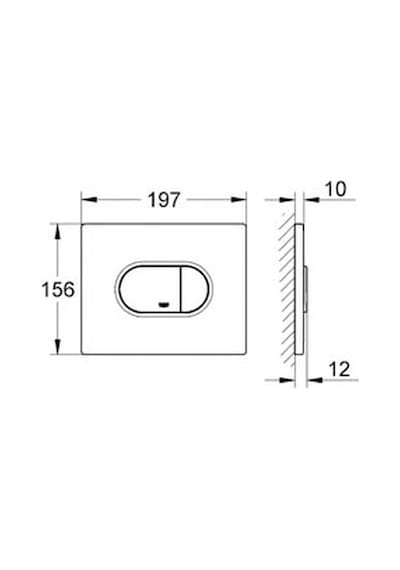 Grohe Gömme Rezervuar Kumanda Paneli Yatay Abs Mat Krom- 38858p00 Krom