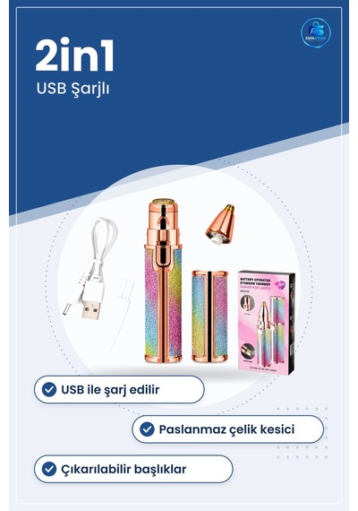 Tıraş Makinesi Usb Şarjlı 2in1 Burun Ve Yanak Tüy Alma Kişisel Ba