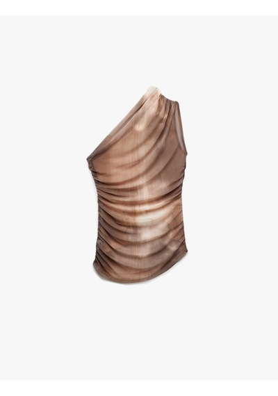 Koton Slim Fit Drape Detaylı Batik Desenli Tek Omuz Bluz Kahverengi Desenli 5sak70059ek Kahverengi Desenli Koton Slim Fit Drape Detaylı Batik Desenli Tek Omuz Bluz Kahverengi Desenli 5sak70059ek Kahverengi Desenli
