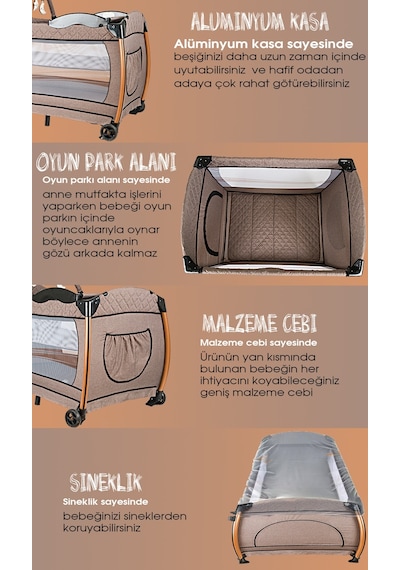 Baby Home 600 Nanny Bebek Oyun Parkı Yatak + Sünger Yatak
