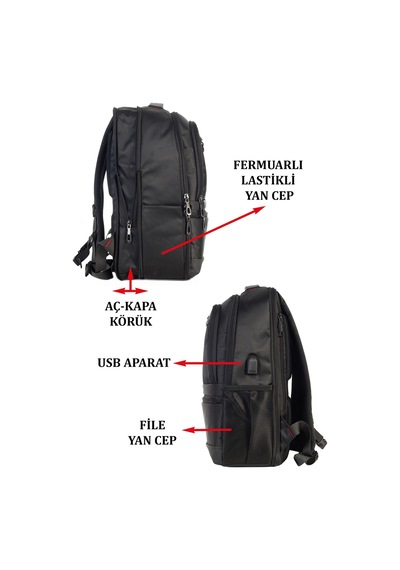 Case Club Körüklü Notebook Laptop Sırt Çantası 14""-15,6" İnç Su İtici Kumaş Lacivert