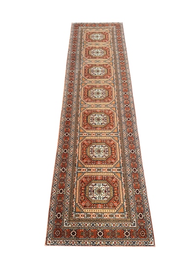 Saray Halı Klasik Yolluk 412-g 72x270 Kiremit Krem %100 Yün Yolluk Kiremit