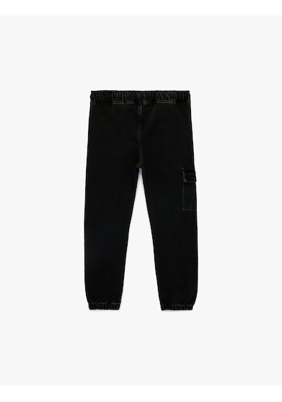 Koton Pamuklu Kargo Cepli Jogger Jean Pantolon Siyah 6skb40009td Siyah