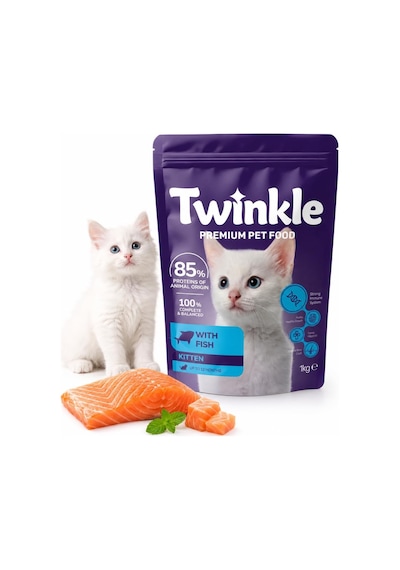 Yavru Kedi Maması 1 Kg - Balıklı Kedi Maması -%85 Hayvansal Protein - 4'ü 1 Arada - 0-12 Ay Yavru Kediler İçin
