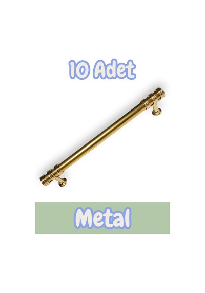 Nesli Alüminyum Metal Lüks Modern Mobilya Çekmece Mutfak Dolabı Kulpu Altın 96mm 10 Adet Altın