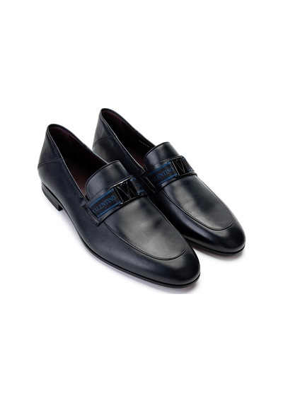 Valentino Valentıno Erkek Hakiki Deri Mavi Loafer Ayakkabı 667 20090 Erk Ayk Y23 Blue Mavi