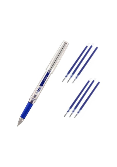 İmza Kalemi Mavi Renk 1.00 MM 6 Adet Yedek Mürekkep Mikro İmza Kal N11.2214