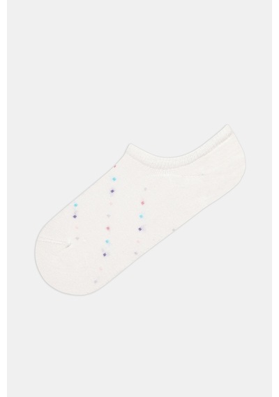 Penti 3 Çift Pamuklu Mini Puantiye Desenli Sneaker Çorap Gri - Pembe