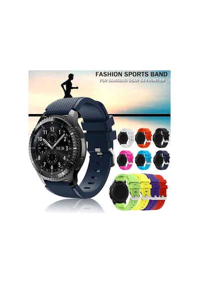 Samsung Uyumlu Gear S3 Kordon Frontier & Classic Silikon Kayış