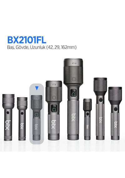 Bix Bx2101fl 30w Led 1450 Lümen Şarjlı Uzun Menzilli El Feneri Gri