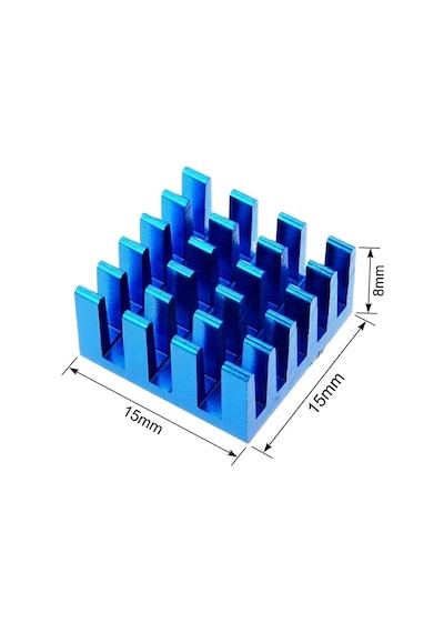 2 Adet - Pasif Chipset Soğutucu 15 15 8mm Alüminyum Soğutucu Mavi