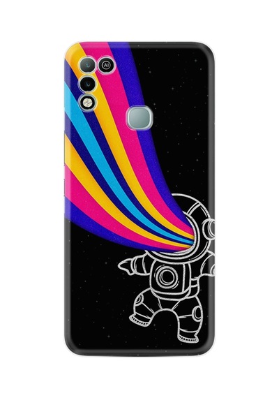 Infınıx Hot 11 Play Kılıf Silikon Desen Özel Seri Colorful Astronot 1727
