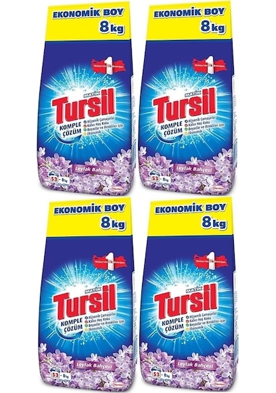 Tursil Matik Leylak Bahçesi Toz Çamaşır Deterjanı 53 Yıkama 4 x 8 KG