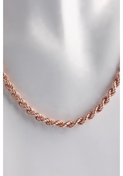 Omar Silver Unisex Halat Rose Gümüş Zincir 5 Mm Elmas Kesim Gümüş