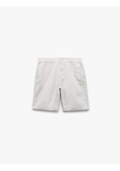 Koton Düğmeli Bermuda Cepli Katlamalı Paça Keten Pamuk Karışımlı Chino Şort Gri Desenli 5sam40015hw Gri Desenli Koton Düğmeli Bermuda Cepli Katlamalı Paça Keten Pamuk Karışımlı Chino Şort Gri Desenli 5sam40015hw Gri Desenli
