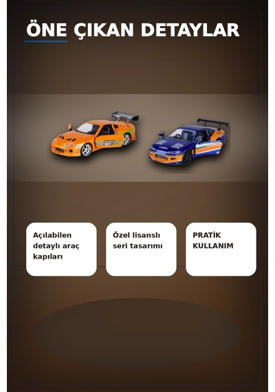 Die-cast Metal 1:32 13 Cm 2001 Nissan Silvia S15 Ve Toyota Supra Araba Seti Bx-313394
