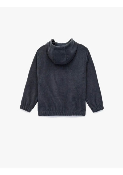 Koton Fermuarlı Kapşonlu Polar Lacivert Erkek Çocuk Sweatshirt 6wkb10135tk Lacivert