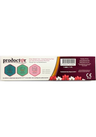 Prodoctor Pratik Erken Gebelik Testi 1 Test x 2 Paket