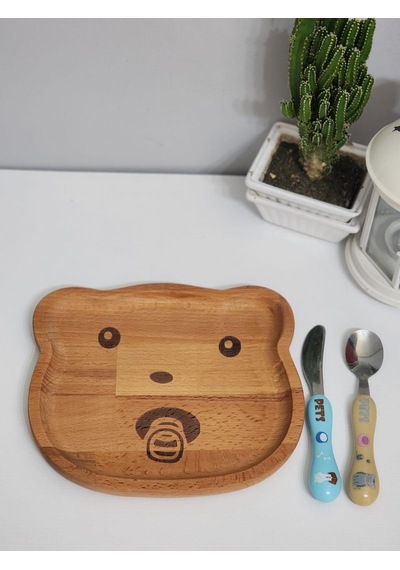 Hbs Art Design Ahşap Ayıcık Model Kahvaltı Tabağı