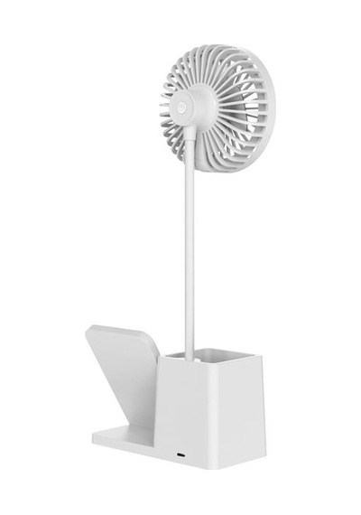 S-link Sl-m9055 10 Watt Kablosuz Şarj İstasyonlu Fanlı Kalemlikli Masa Lambası Beyaz Renkli