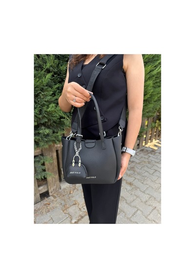 Just Polo Kadın Yeni Sezon 3 Bölmeli Yumuşak Deri Lüks Ve Şık Dokunuş El & Omuz Çantası Shoulder Bag Siyah 82227061