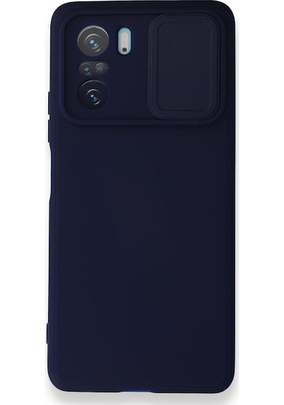 Nettech Xiaomi Poco F3 Uyumlu Kızaklı Kamera Korumalı Arka Koruma Kılıf - Lacivert Lacivert