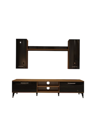 Decoraktiv Eko 7 Mdf Dvd Silver Tv Ünitesi Tv Sehpası Ceviz - Siyah