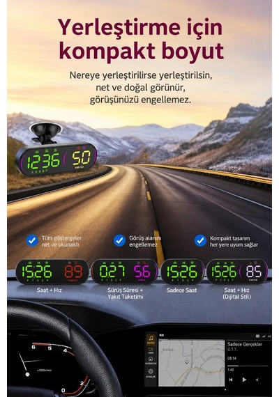 Ally Hud G26 Gps Head Up Display Hud Dijital Hız Göstergesi- 5775