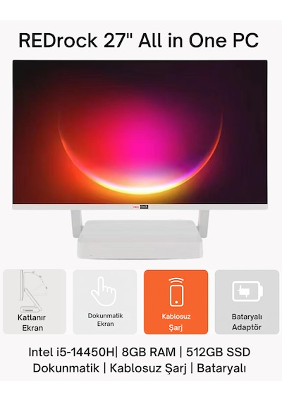 Redrock Highline FD514458R51N27P i5-14450HX 8 GB 512 GB 27" Free Dos AIO Masaüstü Bilgisayar