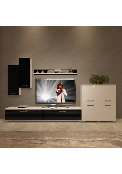 Decoraktiv Eko 6 Slm Std Tv Ünitesi Tv Sehpası Beyaz - Siyah