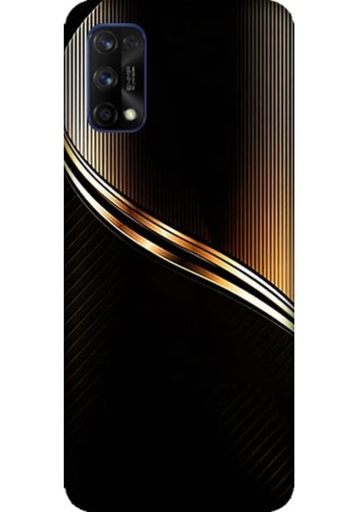Realme 7 Pro Uyumlu Altın Şerit Desenli Silikon Kılıf
