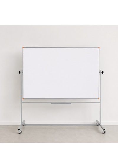 Emaye Yüzey 360 Dönerli Mobil Yazı Tahtası 120x140cm Beyaz
