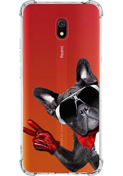 Xiaomi Redmi 8a Uyumlu Köpek 2 Baskılı Şeffaf Köşe Korumalı Antişok Kılıf