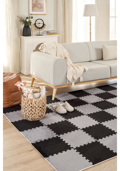 Puzzle Mat Gri 30x30 CM 4 Parça Bebek Çocuk Genç Odası Halısı Bebek Çocuk Genç Odası Halısı