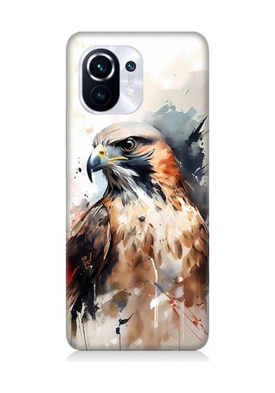 Xiaomi Mi 11 Pro Uyumlu Siyah Beyaz Asil Kartal Desenli Silikon Kılıf