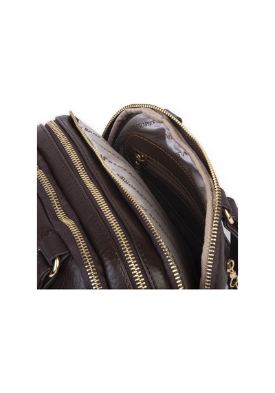 Nas Bag Kadın Çok Gözlü El Omuz Ve Çapraz Çantası 25x20 Cm Kahve Victoria