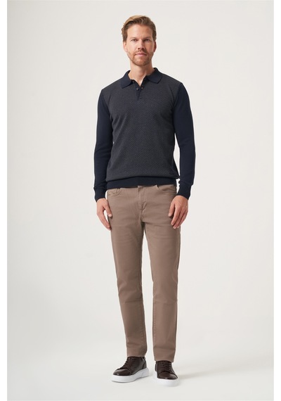 İmza Lacivert-füme Polo Yaka Uzun Kol Örme Comfort Fit Pamuklu Kazak 1012265153 Lacivert - Füme İmza Lacivert-füme Polo Yaka Uzun Kol Örme Comfort Fit Pamuklu Kazak 1012265153 Lacivert - Füme