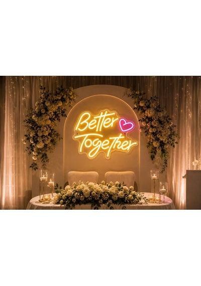 Delux Serisi Arka Fon Mekan Dekoru Gece Lambası Better Together Neon Led Çok Renkli