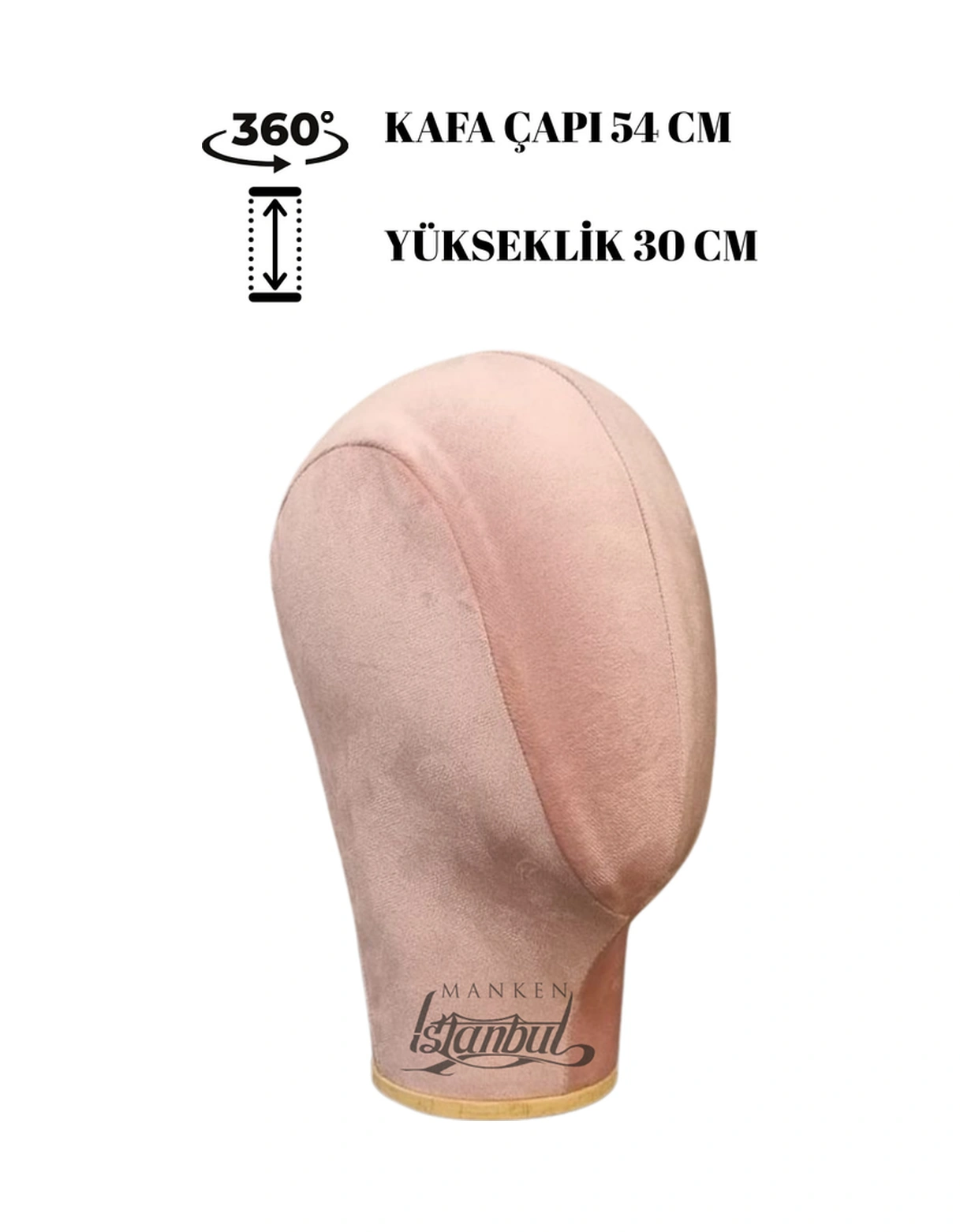 Kumaş Kaplı Polyester Kafa Mankeni Şapka Peruk Aksesuar Sergileme Mağaza  Mankeni 02