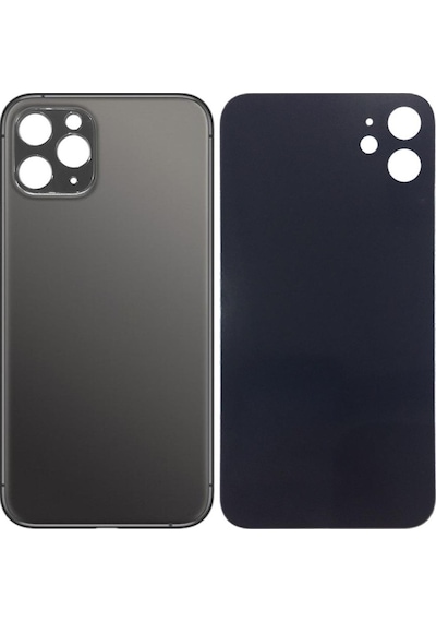Apple Uyumlu iPhone 11 Pro Siyah Arka Kapak Batarya Kapağı Pil Kapağı Siyah