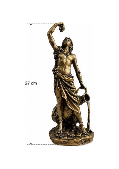 27 Cm Dionysos Şarap Tanrısı Heykeli Antik Yunan Mitolojisi Gold Dekoratif Biblo Ev Ofis Dekoru