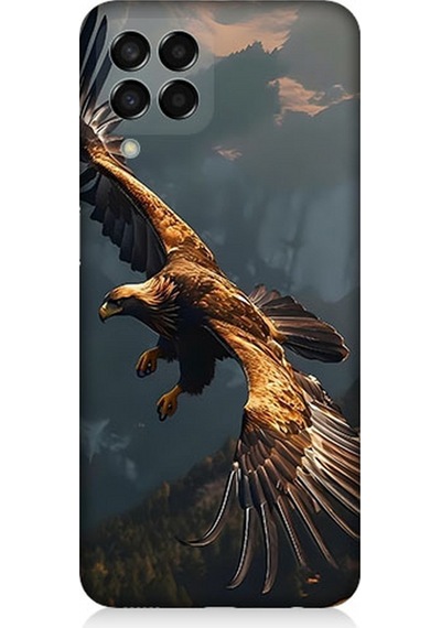 Samsung Galaxy M33 Uyumlu Silikon Kılıf Uçan Kara Kartal