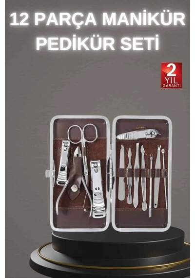 12 Parça Paslanmaz Çelik Kompakt Ve Taşınabilir Manikür Makası Tırnak Makası 34449868
