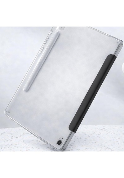 Samsung Galaxy Tab S7 Fe İle Uyumlu Tablet Kılıfı Sm-t730 Şeffaf Arka Kapak Smart Cover Katlanabilir Standlı Kalem Yuvalı Darbe Emici Koruyucu Slim Tablet Kılıfı Akıllı Uyku Özellikli