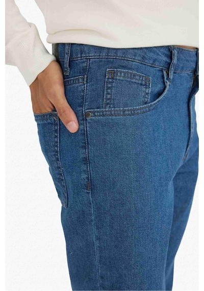 Defacto %100 Pamuk Tapered Fit Geniş Paça Jean Pantolon F8016ax25aunm34 Mavi