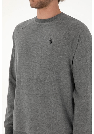 U.S. Polo Assn. Erkek Regular Fit Bisiklet Yaka Antrasit Melanj İnce Basic Sweatshirt 50313752-VR081