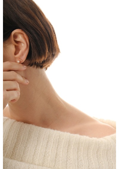 Gümüş Rose İncili Okyanus Esintisi İstiridye Küpe Barcode Rose