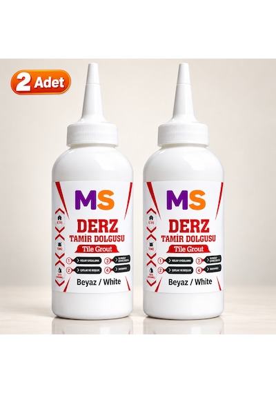 2 Adet Beyaz Hazır Derz Arası Tamir Dolgusu 220 Gr + Kazıyıcı Fayans Seramik Yenileyici Yenileme