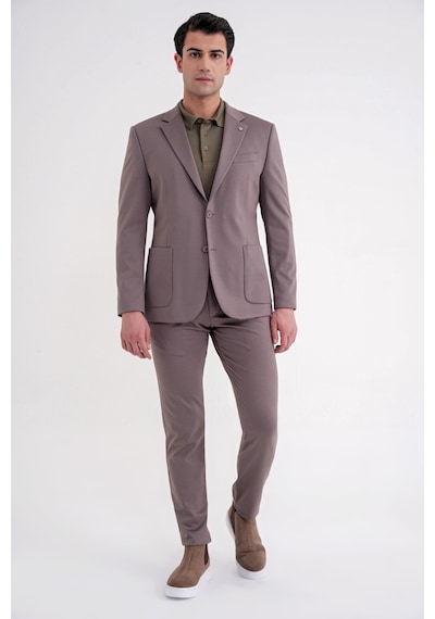 Efor Comfort Fit Mono Yaka Torba Cep Esnek Yünlü Füme Spor Takım Elbise Tk 931 Füme